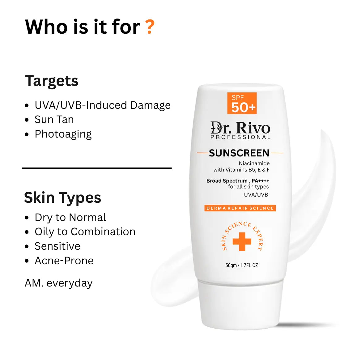 Sunscreen SPF 50+ PA++++ Dr.Rivo PROFESSIONAL