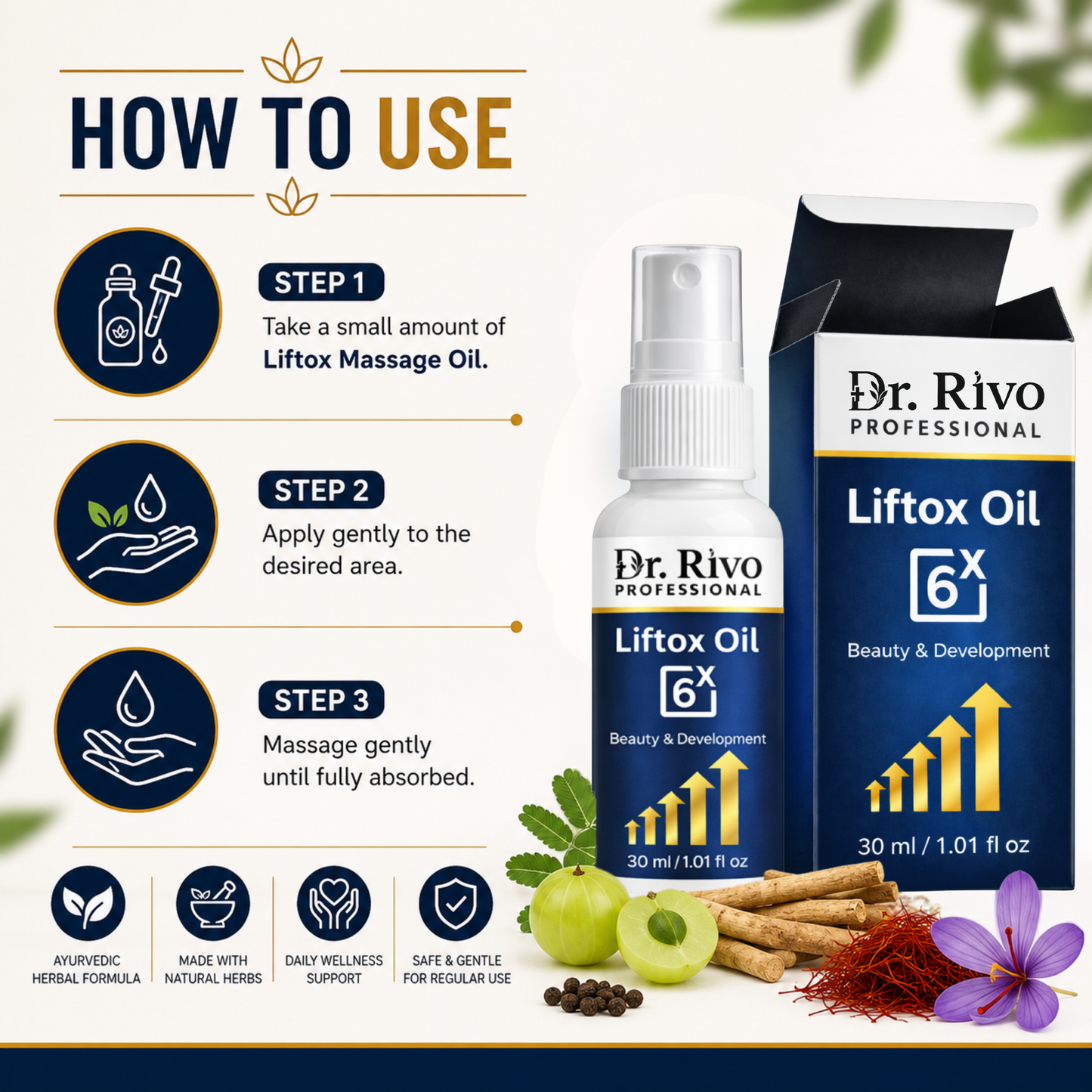 Liftox Oil 6X for Men | Performance & Stamina Massage Oil Dr.Rivo PROFESSIONAL