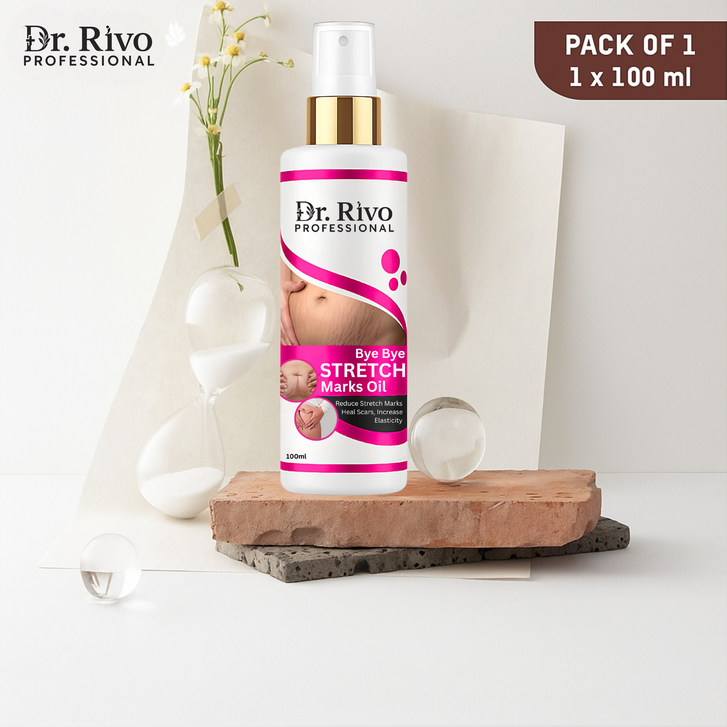 Dr.Rivo Professional present Repair Stretch Marks Removal-Natural Heal Pregnancy Breast,Hip,Legs,Marks oil 100 ml pack of 1