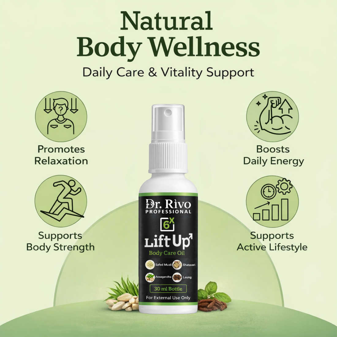 6X LiftUp Body Care Oil for Men