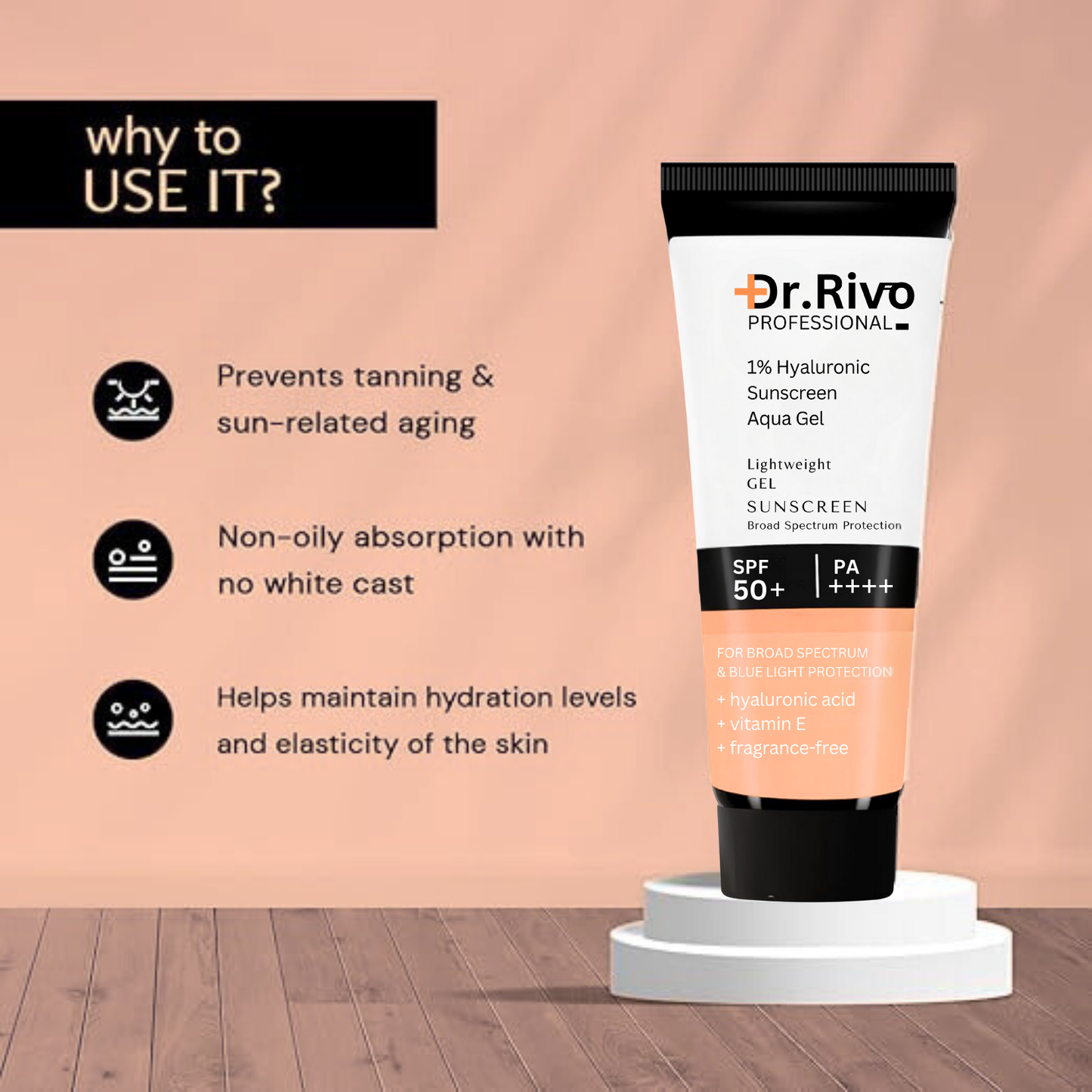 Sunscreen - SPF 50+ PA++++ Gel based sunscreen | Broad spectrum | No White Cast | Lightweight | Non greasy  (50 g)