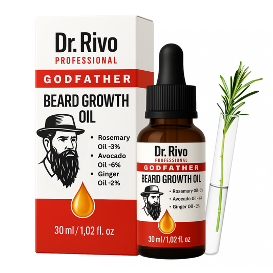 Godfather Beard Growth Oil - Rosemary, Avocado & Ginger for Stronger & Thicker Hair Oil