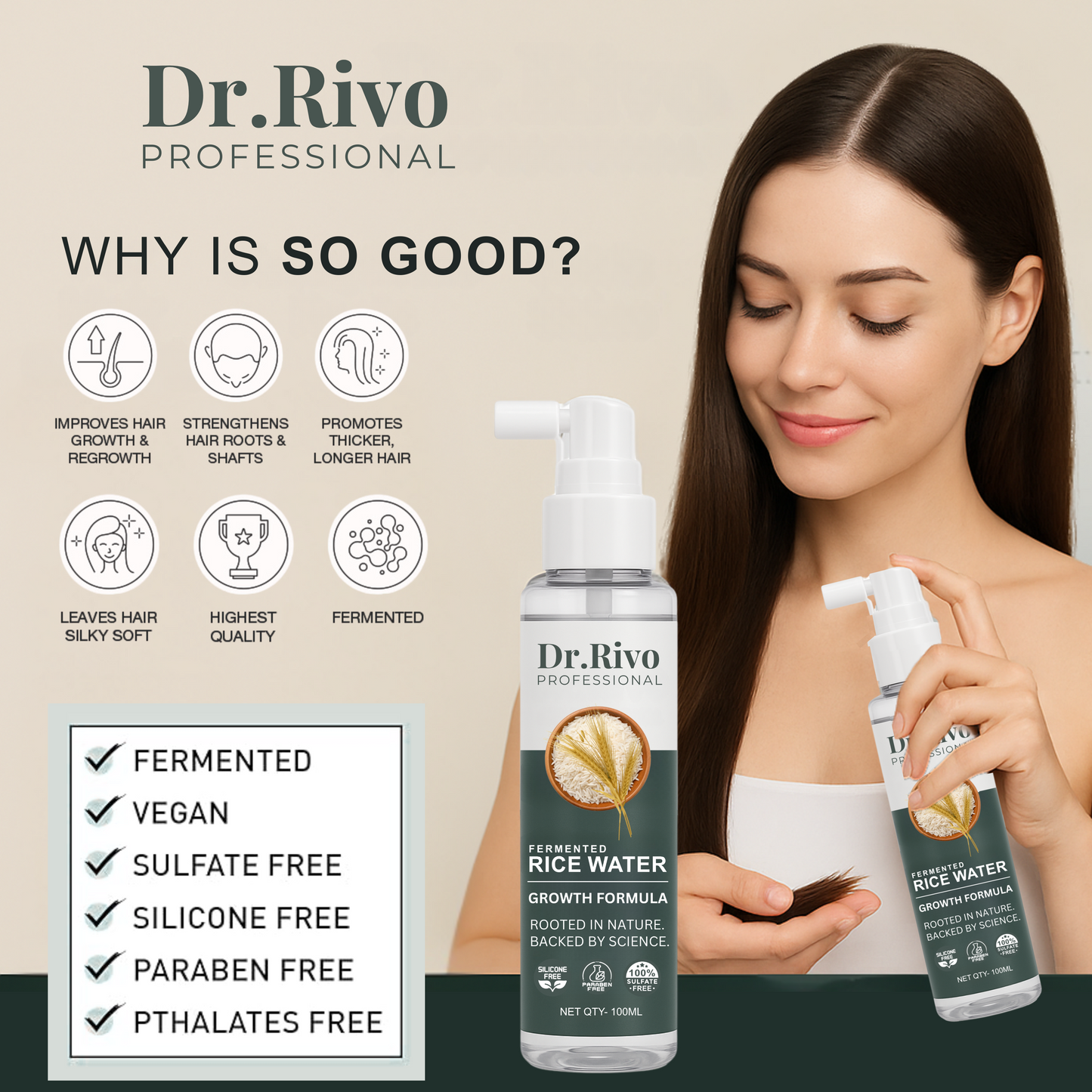 Fermented Rice Water for hair|Reduces Hairfall, Repairs Damage & Nourishing Skin