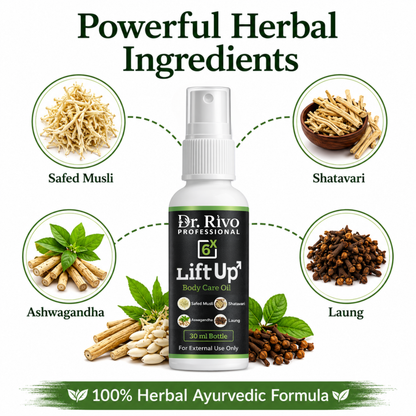 6X LiftUp Body Care Oil for Men | Herbal Massage Oil Dr.Rivo PROFESSIONAL