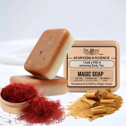 Sandalwood & Saffron Magic Soaps For Bath-DeTan and Glowing Brightening Skin  (100 g)