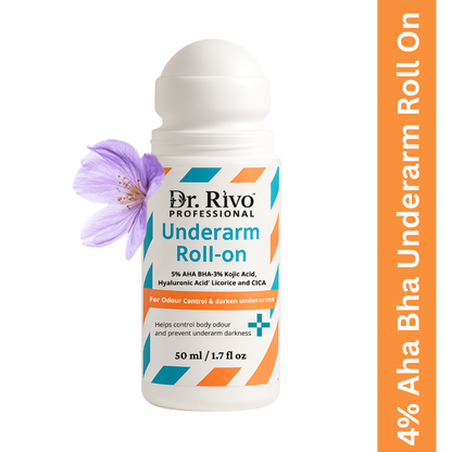 4% AHA BHA Underarm Roll On | For Dark Underarm & Odour Control | Deodorant Roll-on - For Men & Women