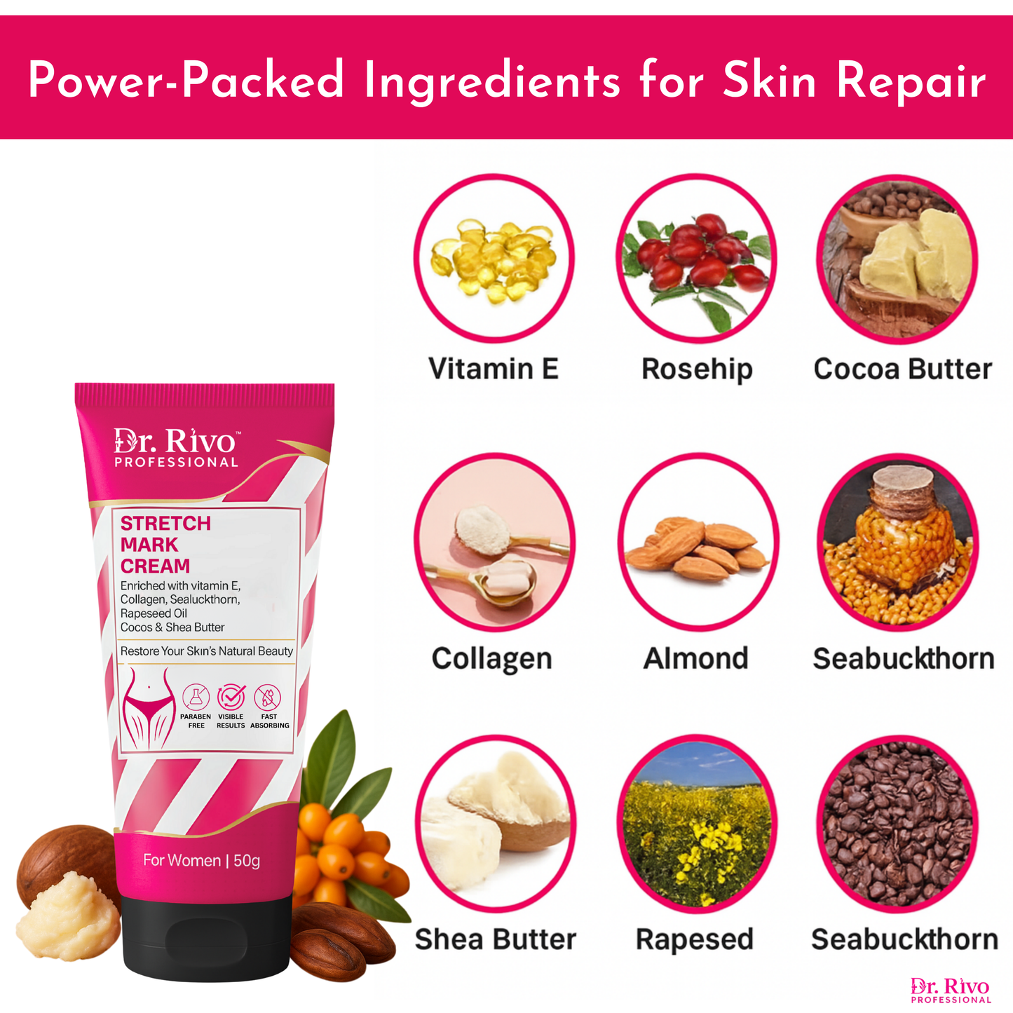 Stretch Mark Recovery Cream For Women Dr.Rivo PROFESSIONAL