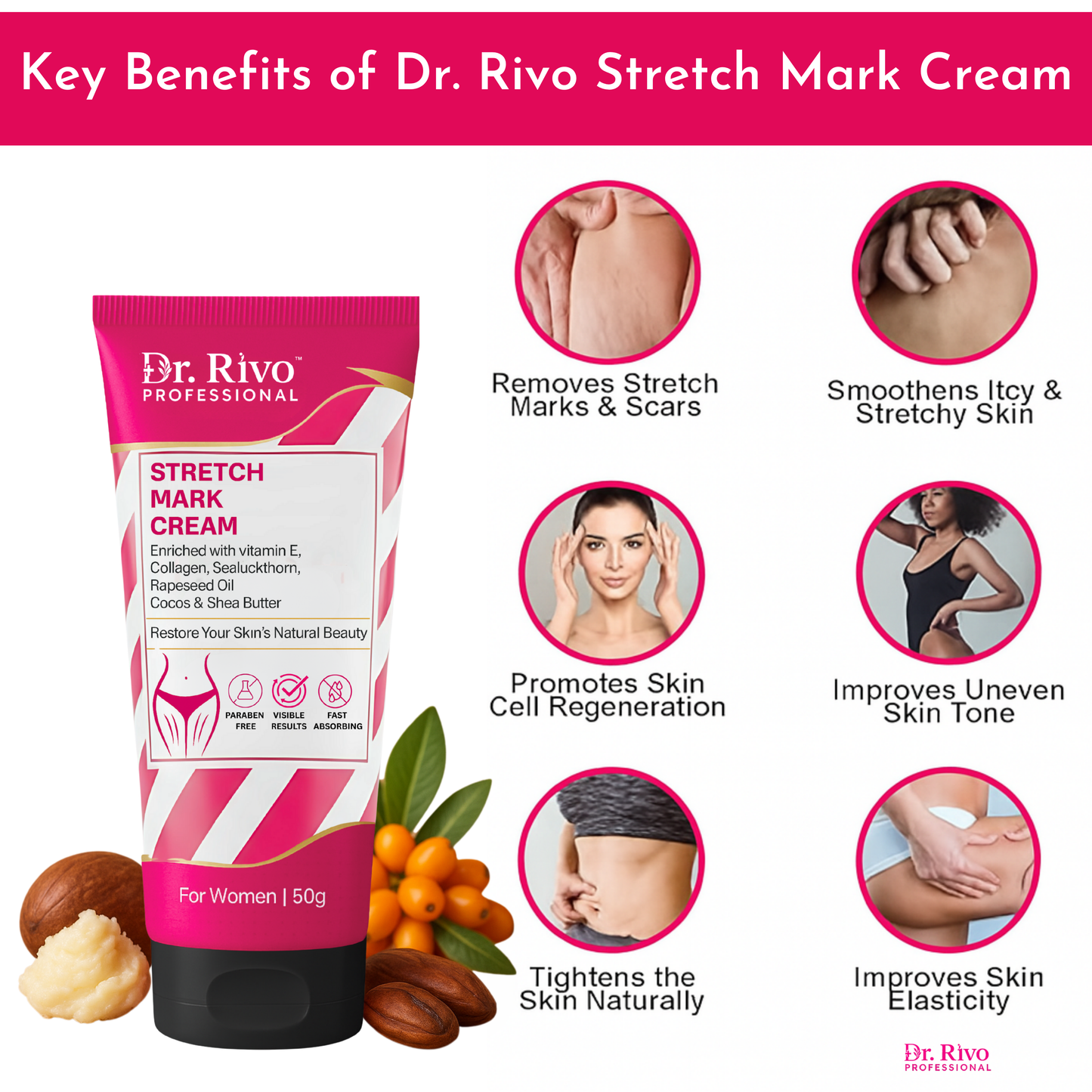 Stretch Mark Recovery Cream For Women Dr.Rivo PROFESSIONAL