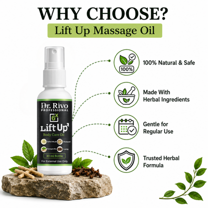 6X LiftUp Body Care Oil for Men | Herbal Massage Oil Dr.Rivo PROFESSIONAL