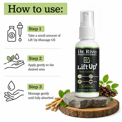 6X LiftUp Body Care Oil for Men | Herbal Massage Oil Dr.Rivo PROFESSIONAL
