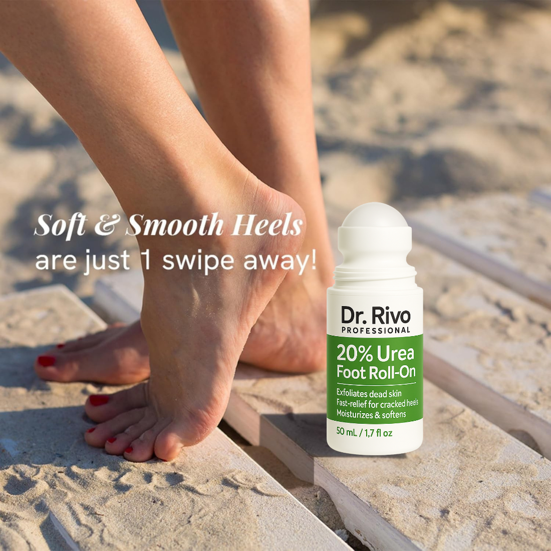 20% Urea Foot Roll-On | For Dry & Cracked Heels  (50 ml, Set of 1)