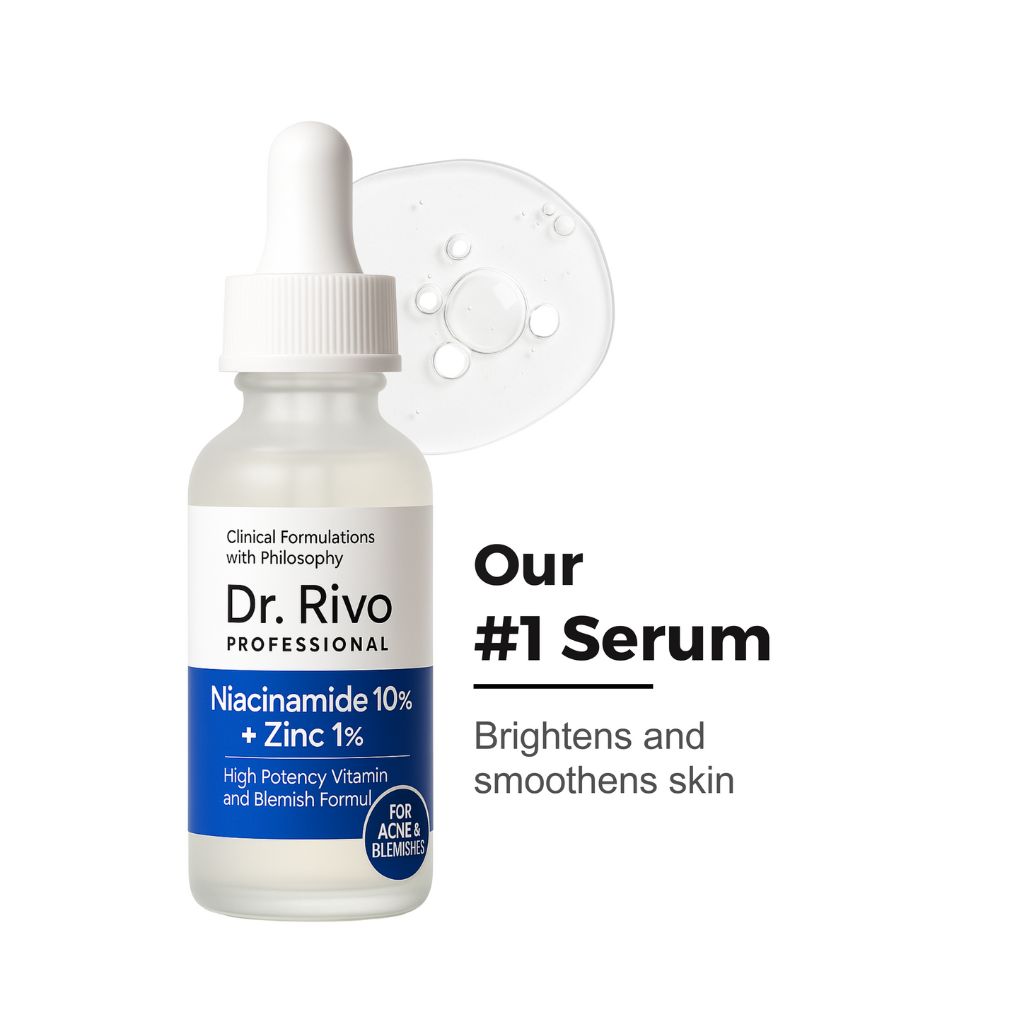 10% Niacinamide + 1% Zinc Face Serum | Powerful Anti-Acne & Glow Formula | Clears Blemishes, Controls Oil | Visible Results