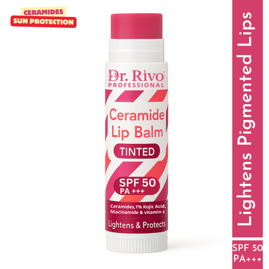 Tinted Ceramide Lip Balm with SPF50 PA+++ - Kojic Acid & Niacinamide Raspberry