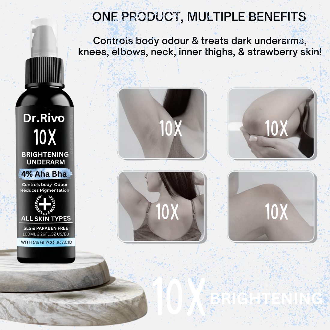 4% Aha Bha with 5% Glycolic Acid Underarm Brightening Spray Men & Women  (100 ml)